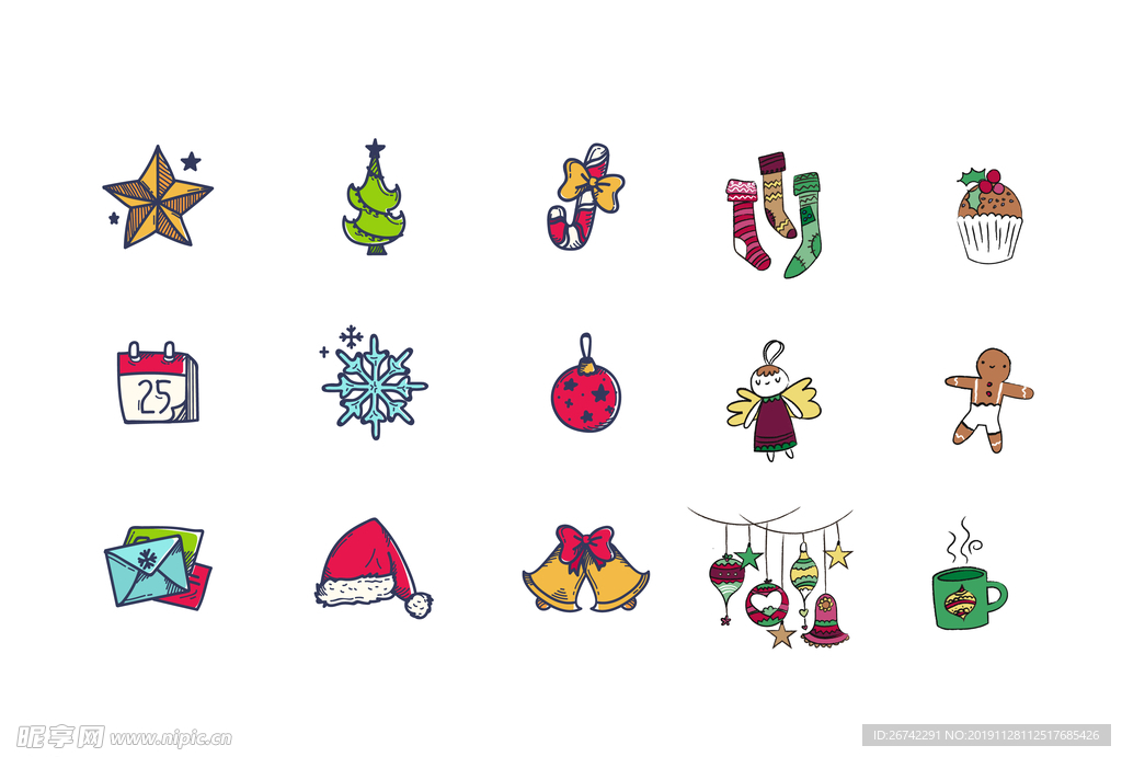 矢量圣诞节装饰物元素