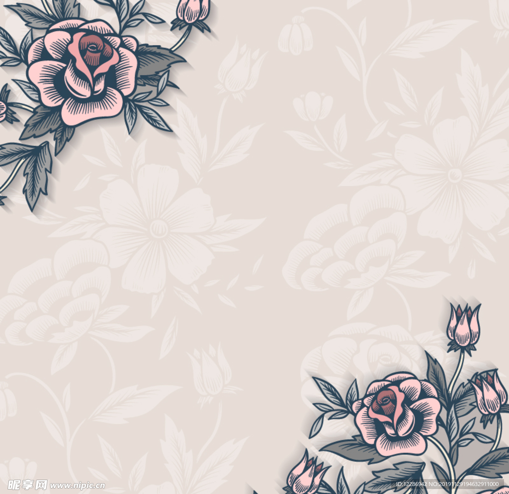 手绘植物花卉背景