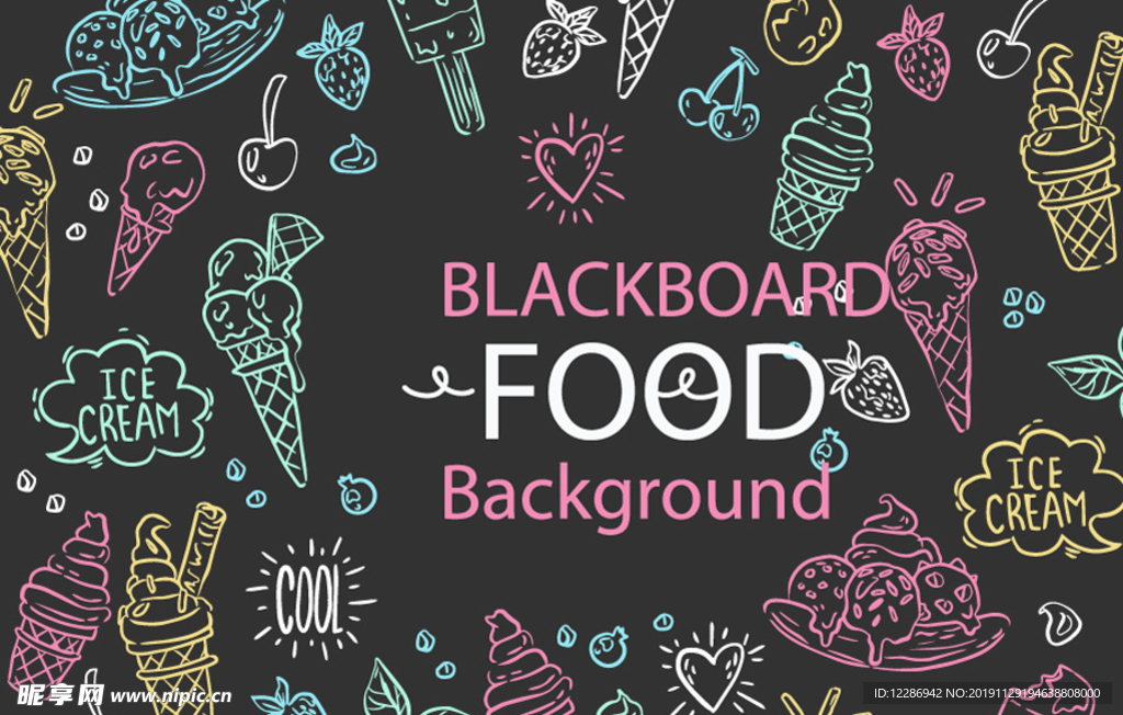 甜品手绘卡通背景