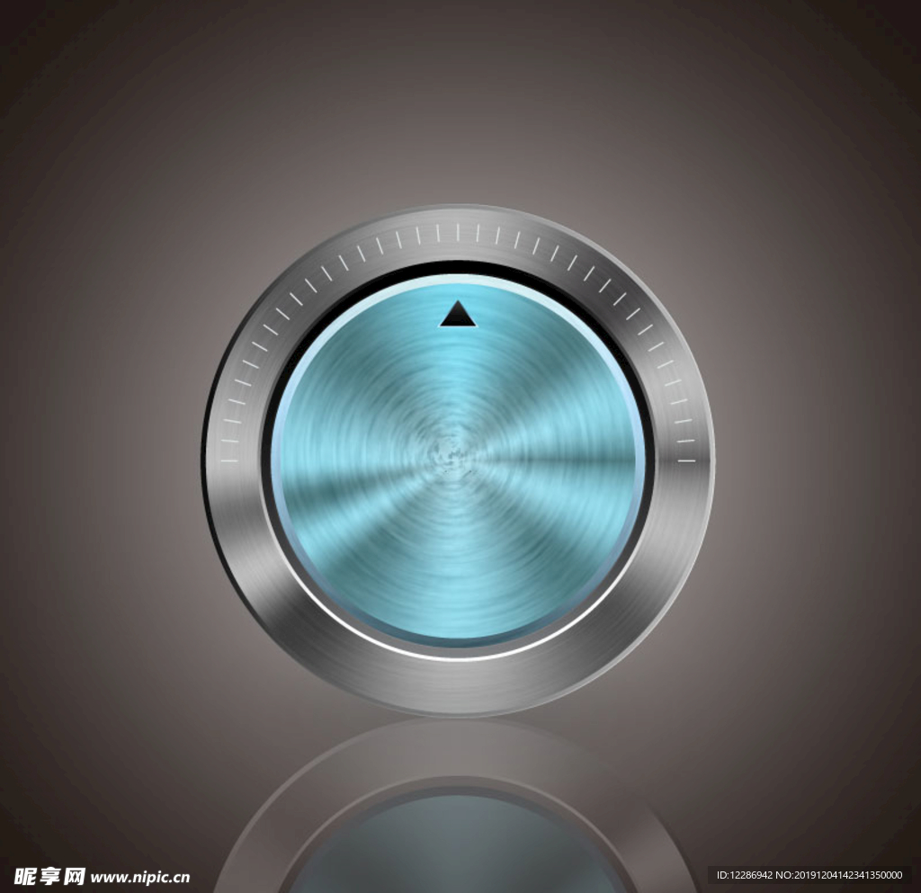 蓝色金属UI按钮