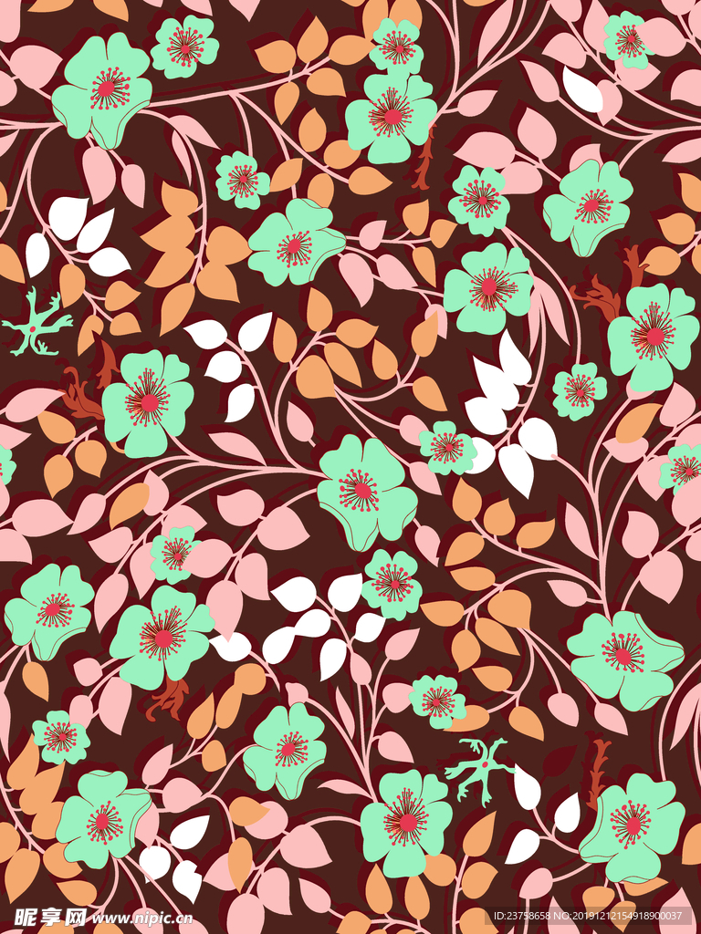 大牌 花型 设计 矢量图