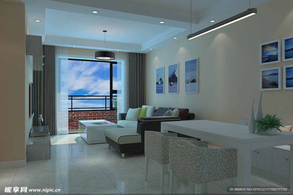 现代客厅效果图