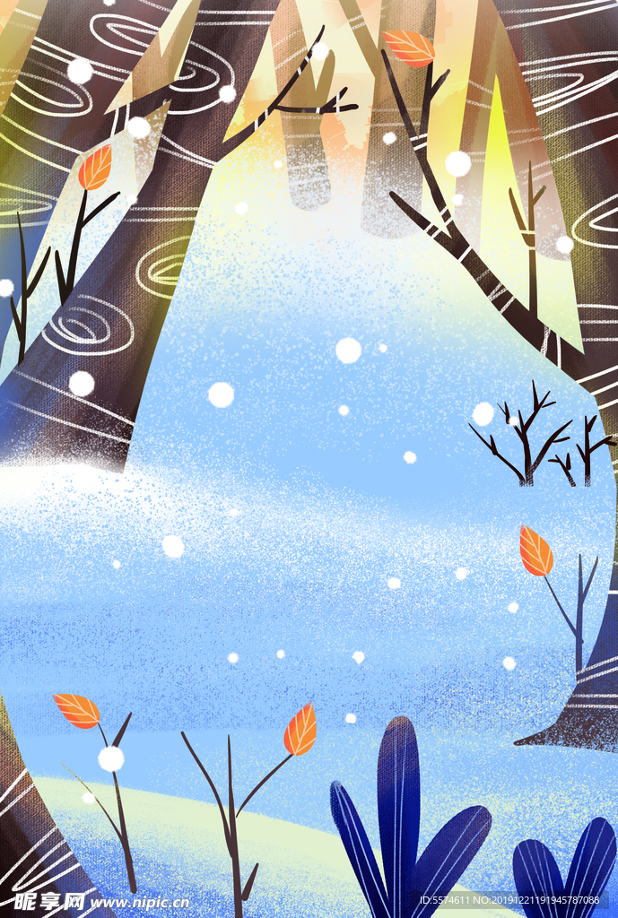 梦幻插画 卡通风景插画