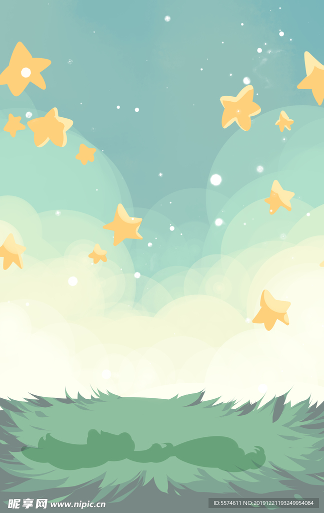 梦幻插画 卡通风景插画