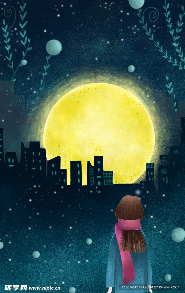 梦幻插画 卡通风景插画