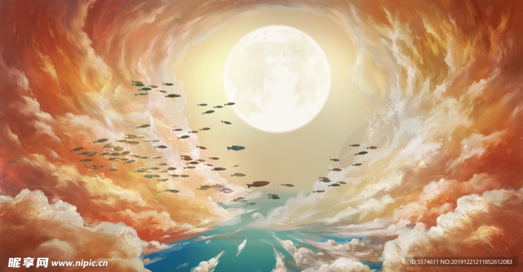 梦幻插画 卡通 手绘梦幻插画