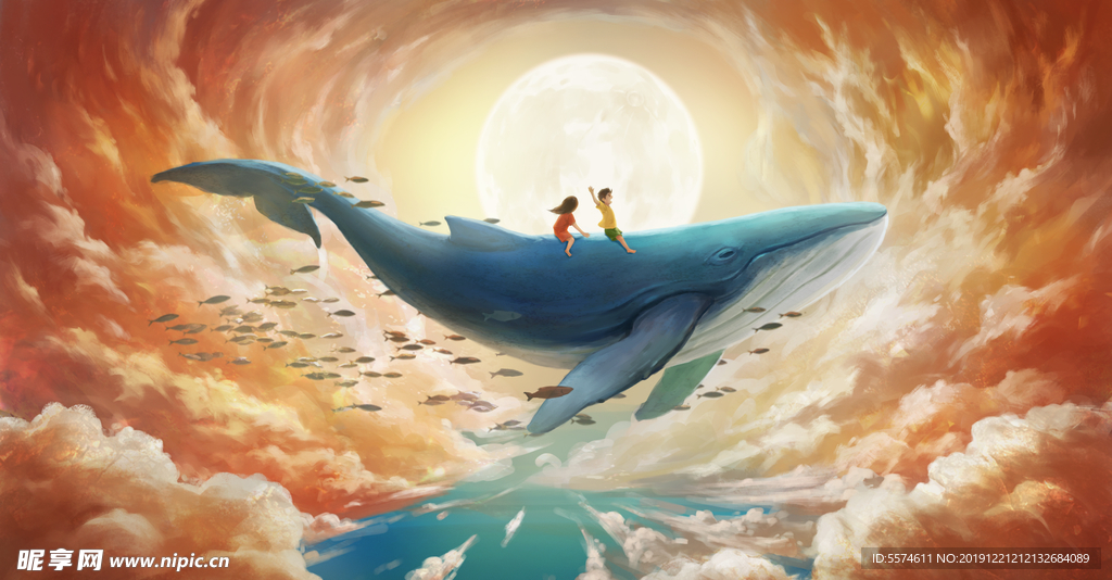 梦幻插画 卡通 手绘梦幻插画