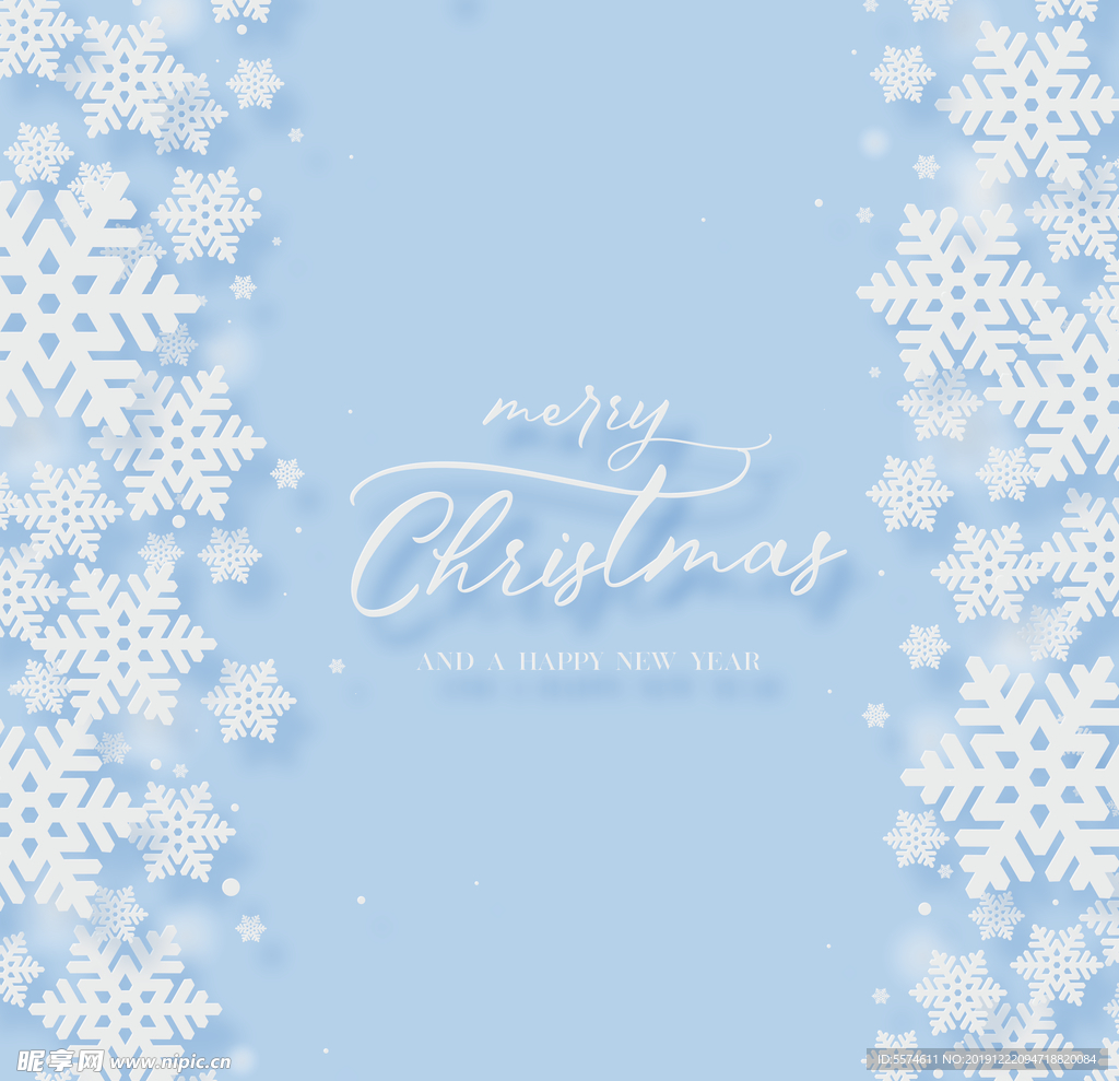 卡通冬季 雪花插画 艺术字