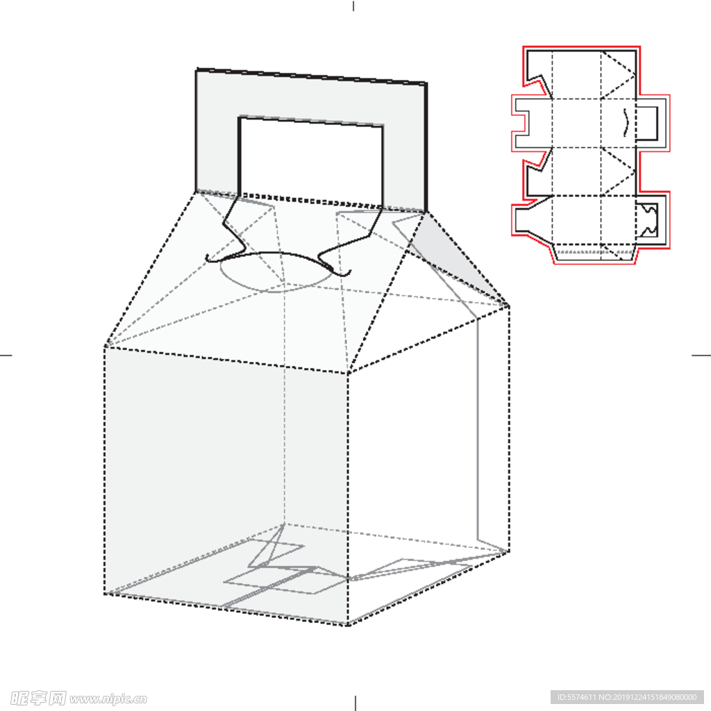 纸盒包装布局刀线图