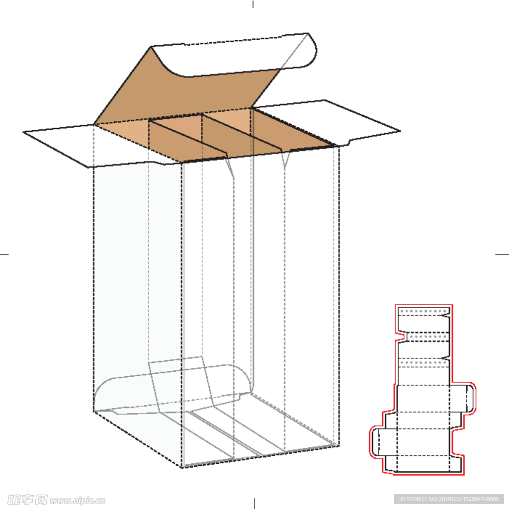 纸盒包装布局刀线图
