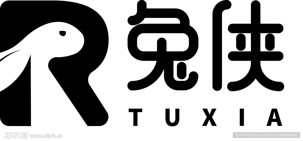 r英文logo卡通兔子具象简约