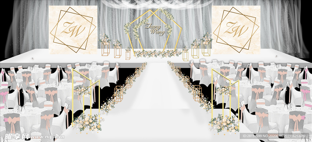 小清新婚礼效果图照片