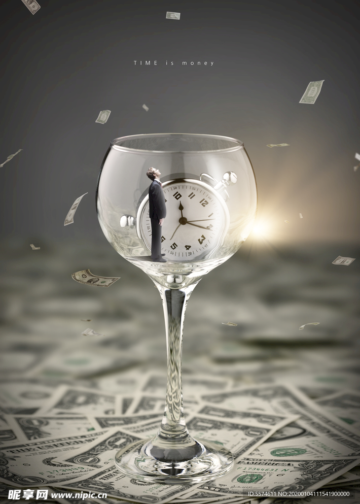 创意时间成合背景