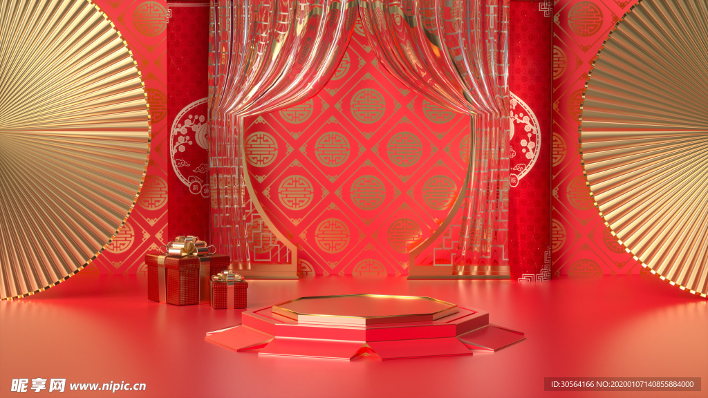 新年高端复古红色背景