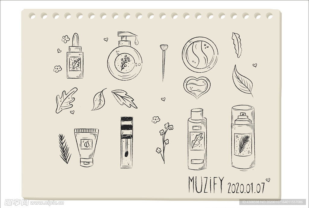 9款入化妆品手绘设计