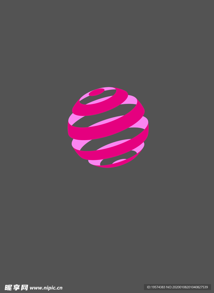 红色飘带球素材图标网站矢量