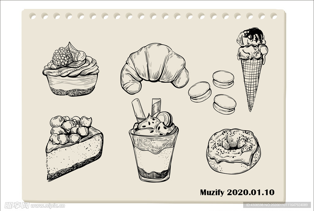 7款入 蛋糕手绘稿