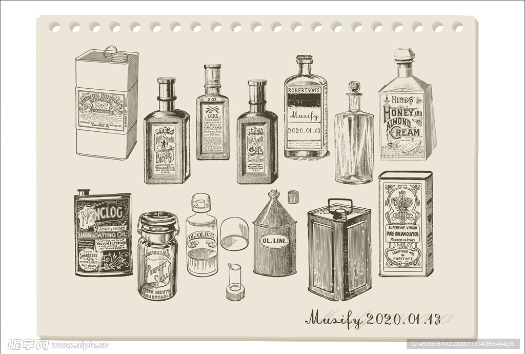 13款洋酒手绘稿