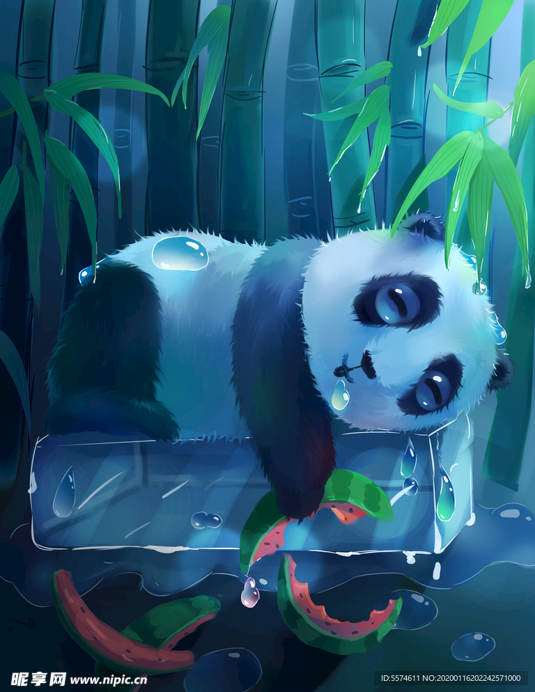 梦觉插画大熊猫