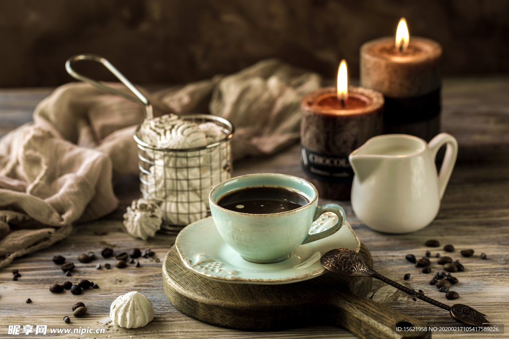 蜡烛 咖啡 茶杯 匙 粮食