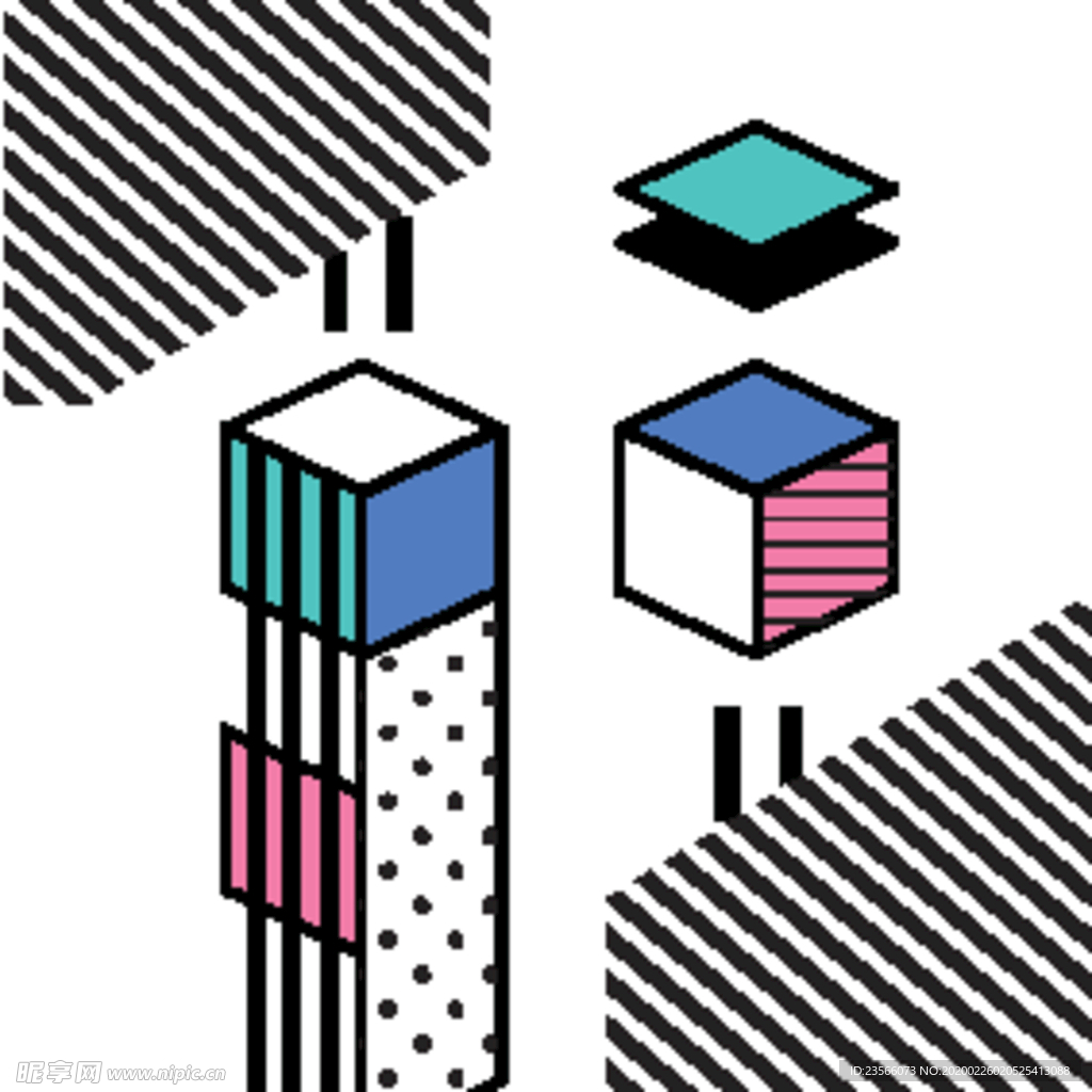 复古创意拼接图案