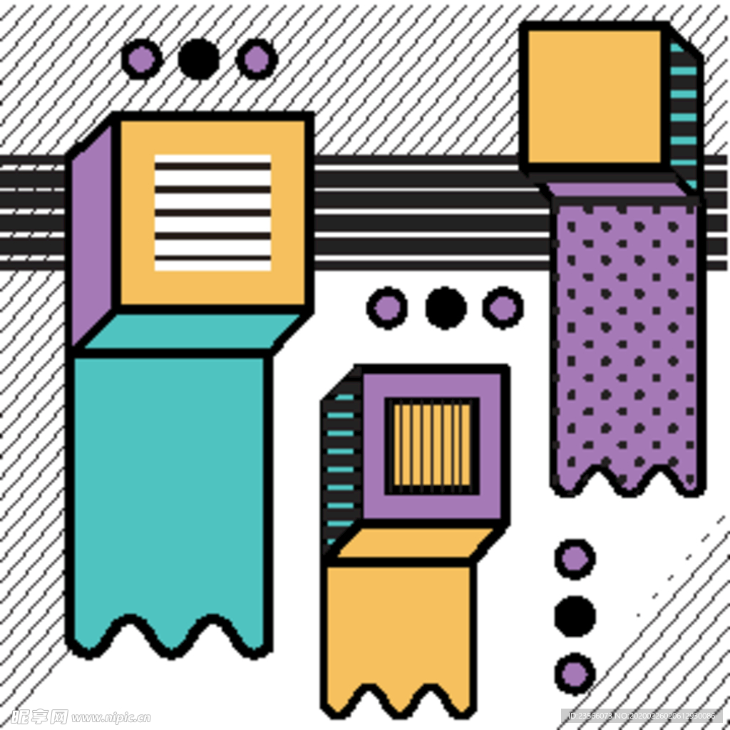 复古创意拼接图案