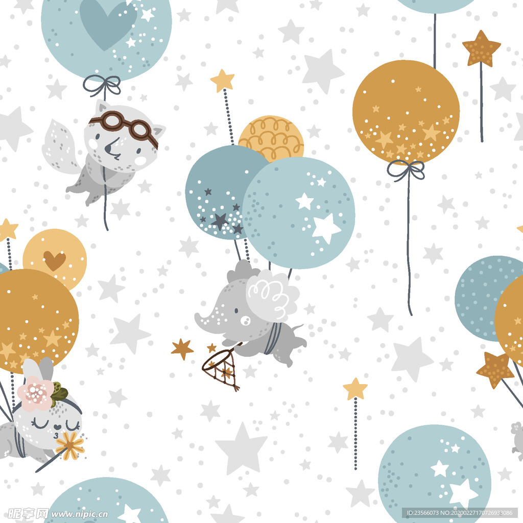 小清新卡通图案背景