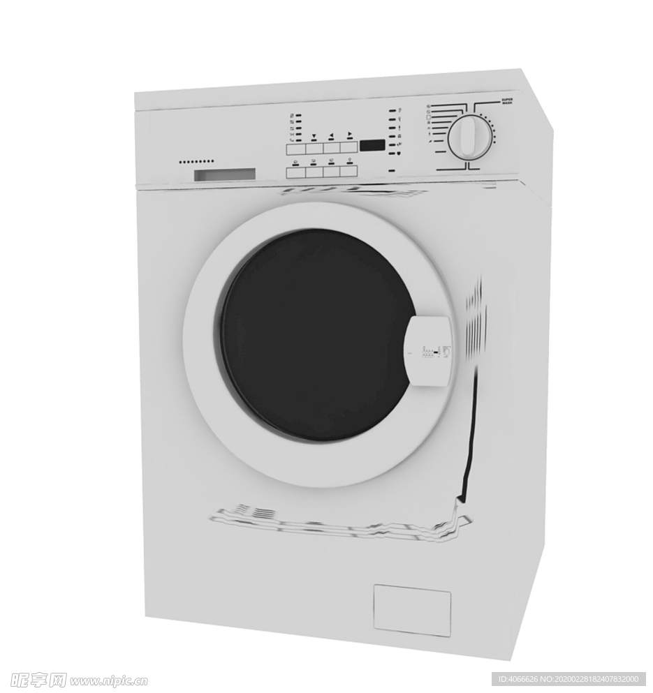 滚筒洗衣机3d模型