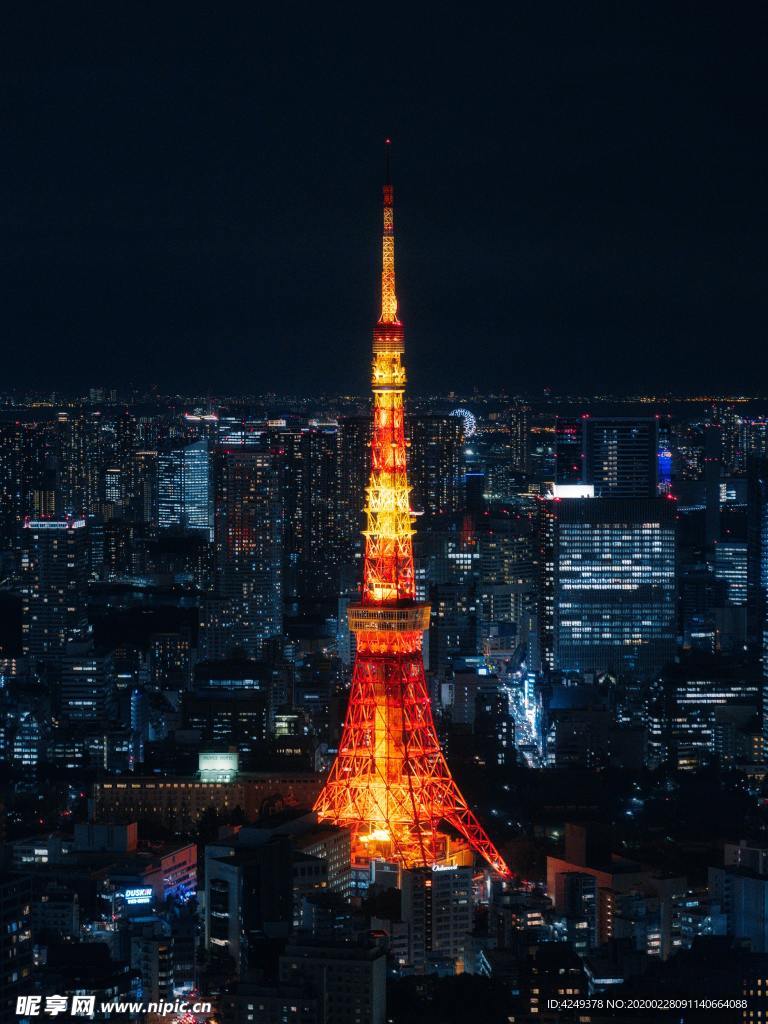 夜晚的东京塔