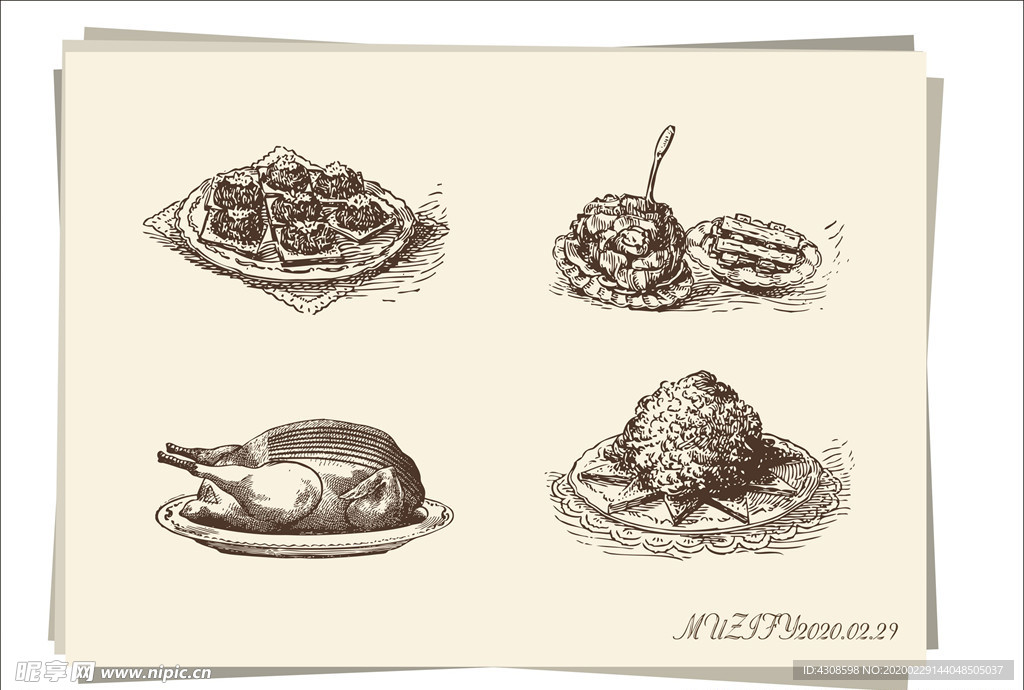 美食手绘稿