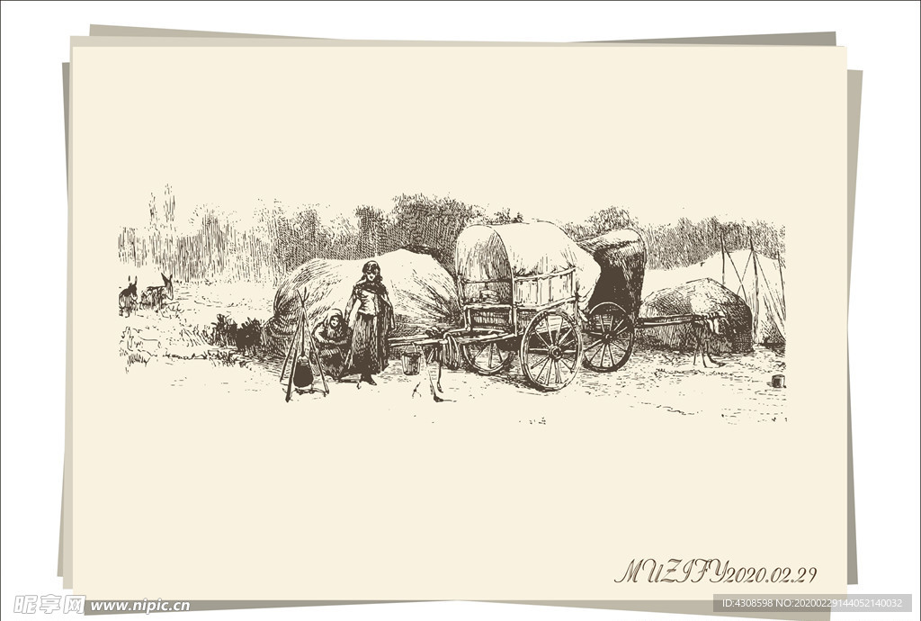 吉普赛风格手绘稿