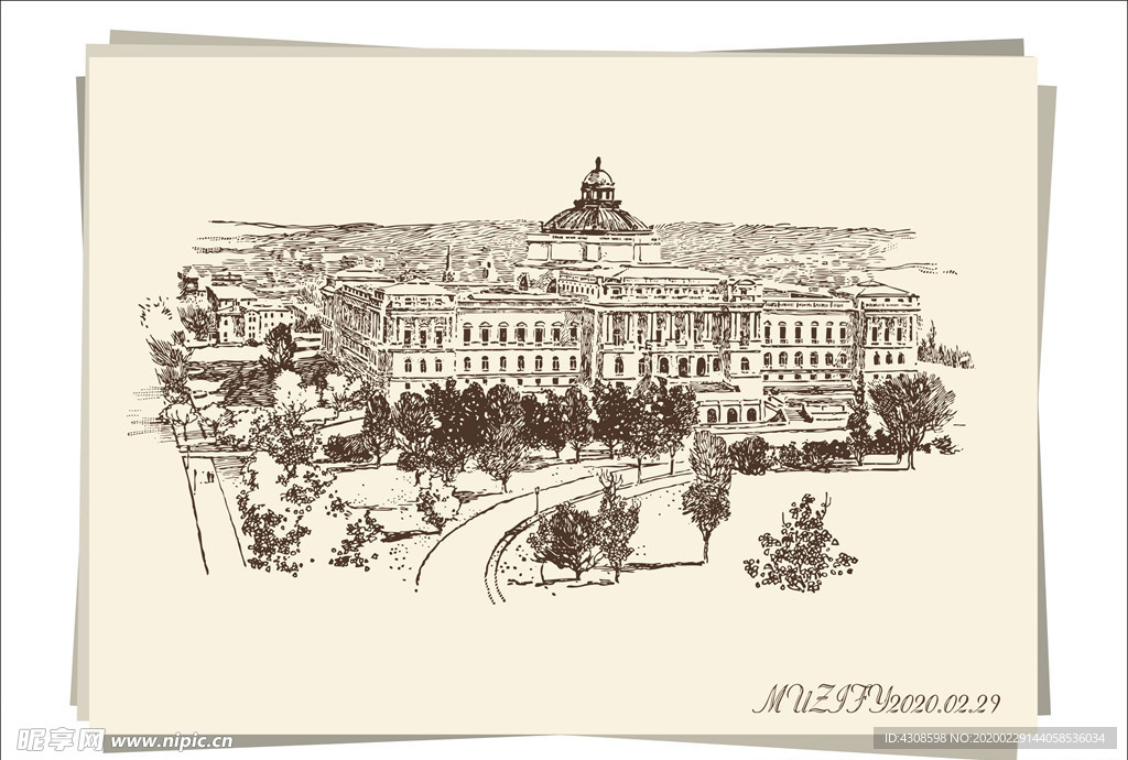 美国国会图书馆手绘稿