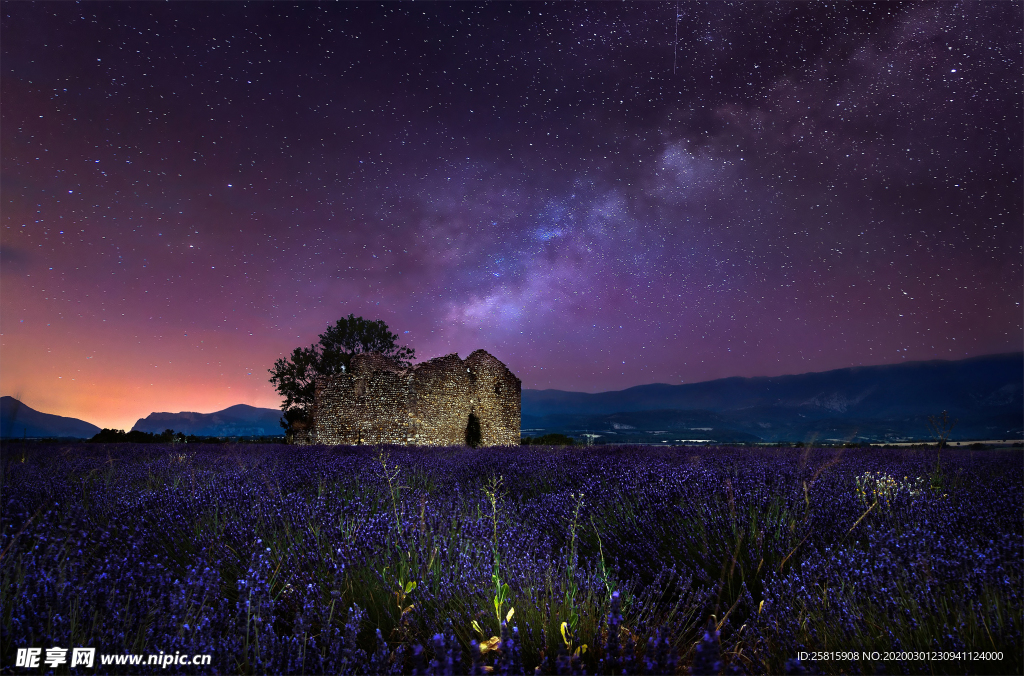 薰衣草田园图片
