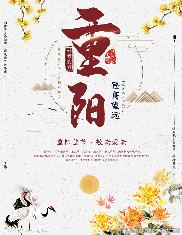 登高赏菊重阳节海报