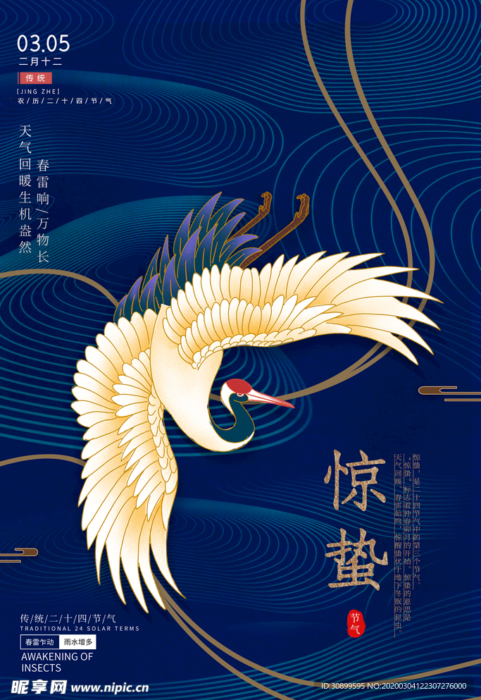 二十四节气惊蛰宣传海报