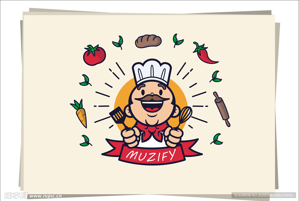 厨师头像 图标设计