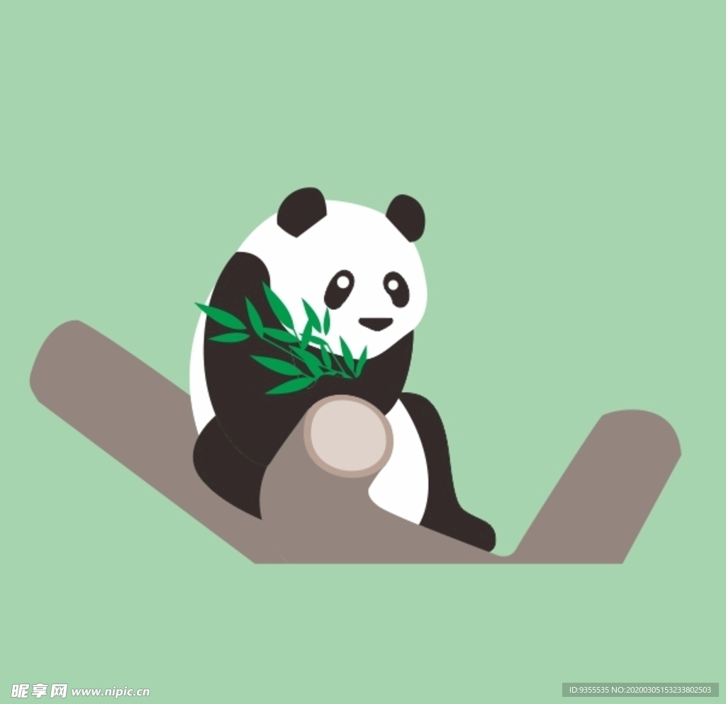 熊猫卡通矢量图可编辑