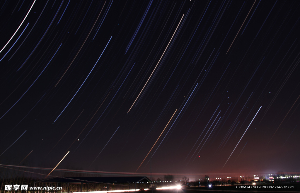 夜晚星空轨迹