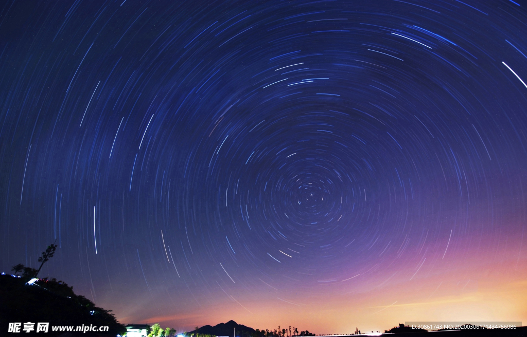 夜晚星空轨迹