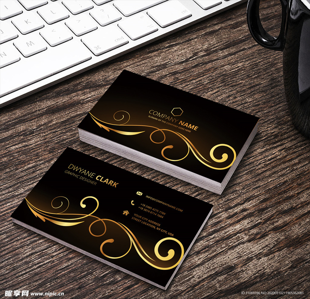 金色黑色商务名片