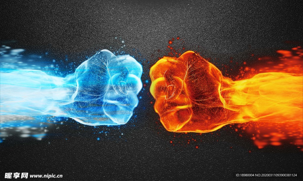 冰与火拳头高清图片