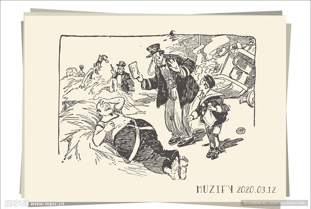 草垛休息的男子