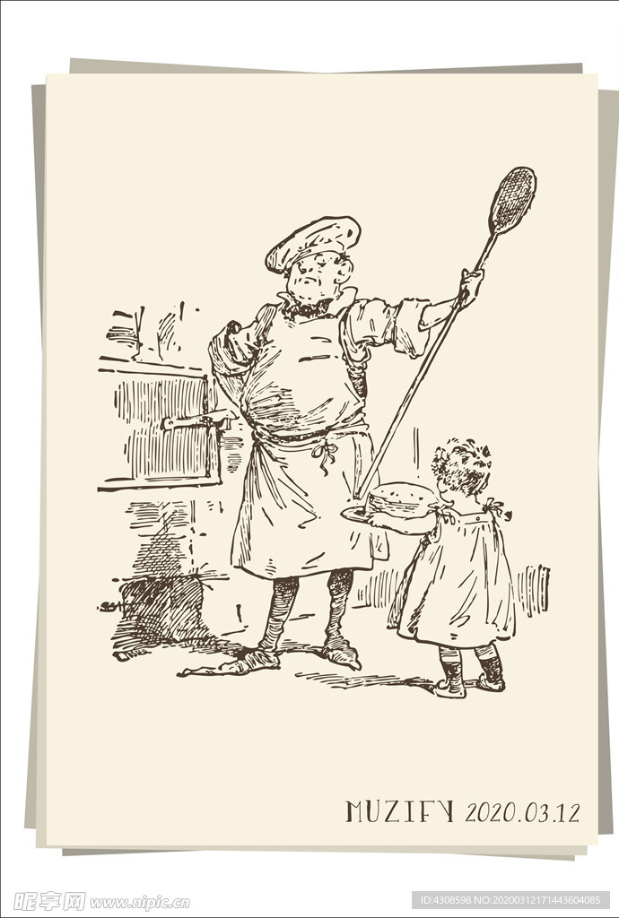 厨师爷爷与孙女