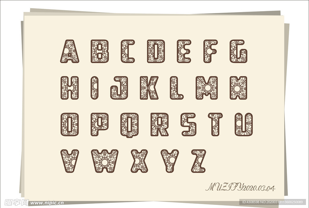 26个蕾丝英文字母