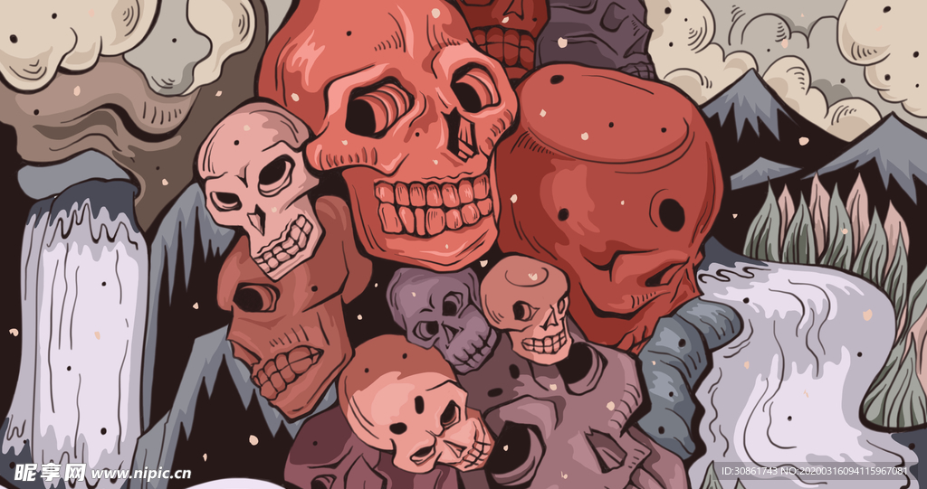 妖魔鬼怪成语故事插画