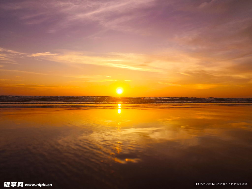 彩霞日出夕阳火烧云图片