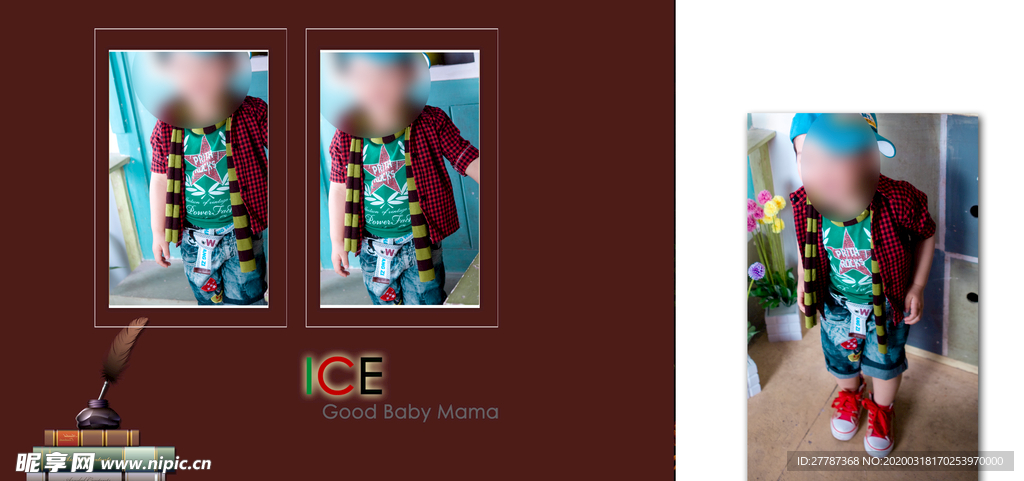 儿童影楼宝贝写真相册模板海报图