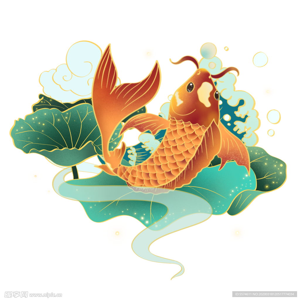 金鱼国潮插画