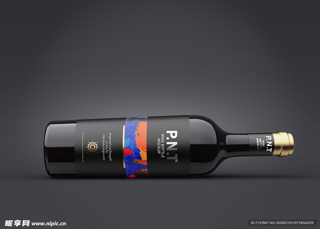 葡萄酒酒瓶样机