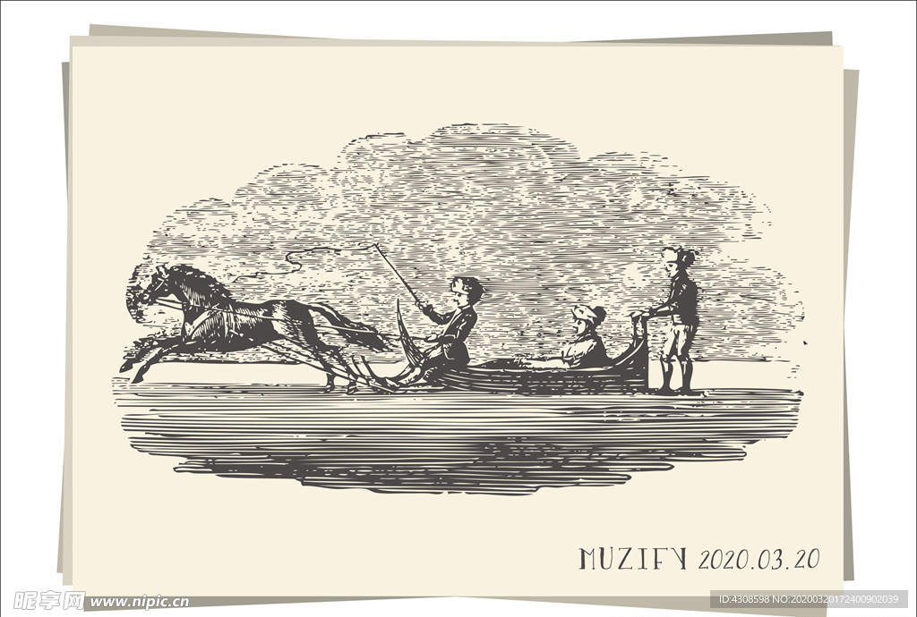 驾雪橇车的男子